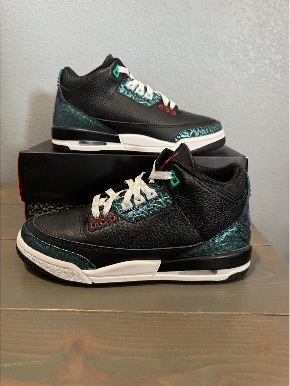 Air Jordan 3 Retro “moto” GS Sneakers – Black/Teal